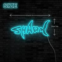 Luces LED Neón De Tiburón Shark Decoración De Pared USB Potenciable Y Ajustable Para Fiestas Temáticas De Tiburón Decorar La Habitación Del Niño Con Regalos - details 2