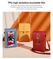 Bolso Bandolera De Cuero Sintético Moda Con Pantalla Táctil Y Pochete Exterior Para Mujer Estilo Inglés Vertical Con Slots Para Tarjetas - details 2
