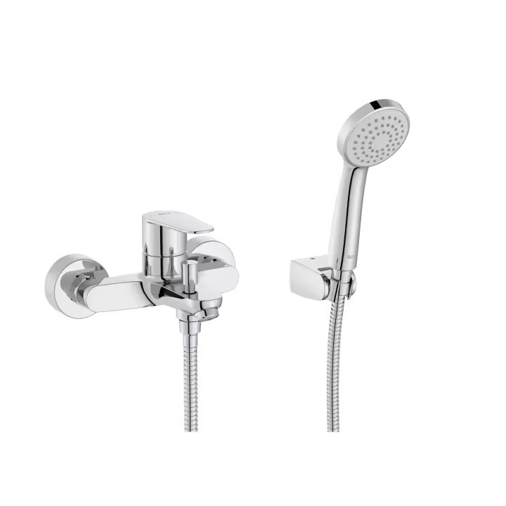 ROCA A5A014FC00 VICTORIA PLUS Grifo Monomando Mural Baño Ducha Cromo - 1