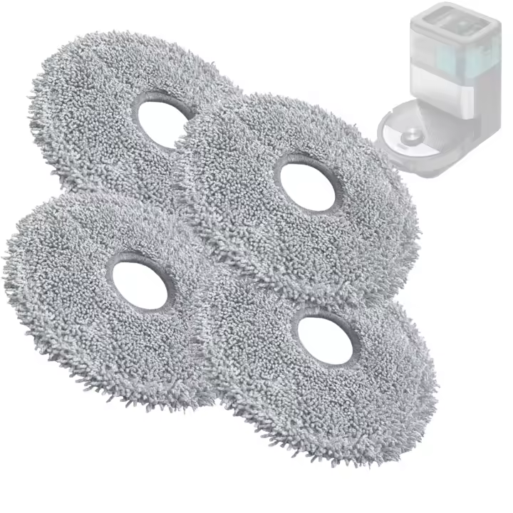 Roboparts® 4 mopas de fregado de Repuesto Compatible con Robot Aspirador Cecotec Conga 15090 16090 AI SpinArm Home&Wash - 1
