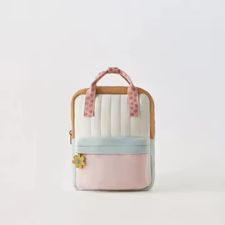 Nueva Mochila Ligera Para Niñas Con Decoración De Girasol Colgante Y Estampado De Disney Material Nylon Cierre De Cremallera Estilo Casual - 1