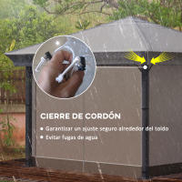 Outsunny Cubierta Protectora para Gazebo 3x3 m Cubierta Impermeable para Pérgola Toldo Carpa Funda Protectora Protección contra la Intemperie Transparente - details 4