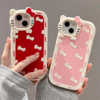 Funda De Silicona Anticaída Con Diseño De Gato Hello Kitty 3D Para iPhone 15 14 13 pro Max 11 12 13 pro Estilo Y2K Con Borde Completo - details 1