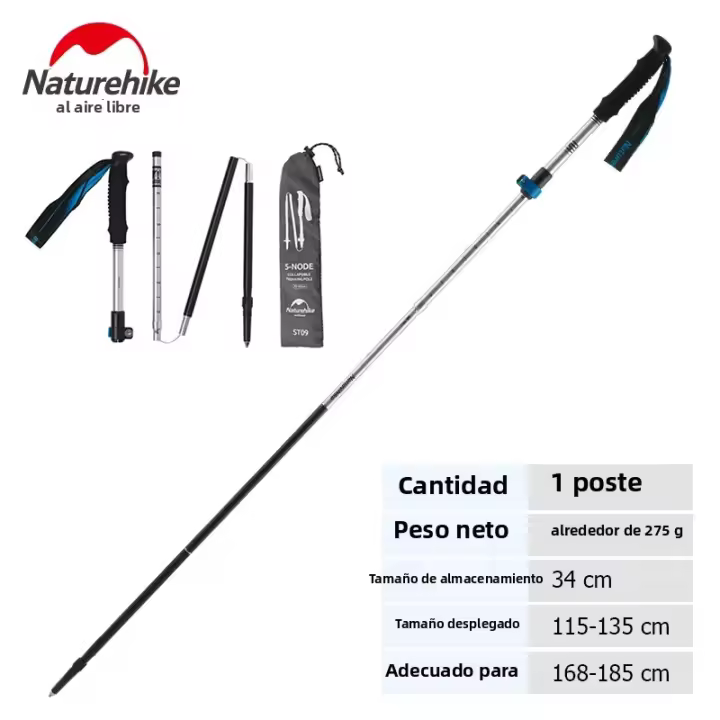 Palo De Camuflaje Naturehike ST09 De Aleación De Aluminio 7075 Tríptico Plegable Para Senderismo Y Escalada Polea De Caminar Al Aire Libre - 1