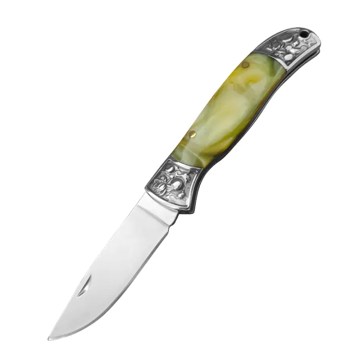 Cuchillo de afeitar profesional en Arce inoxidable con mango plegable Cuchillo de carne y fruta para corte de pescados y carne en la cocina - 1