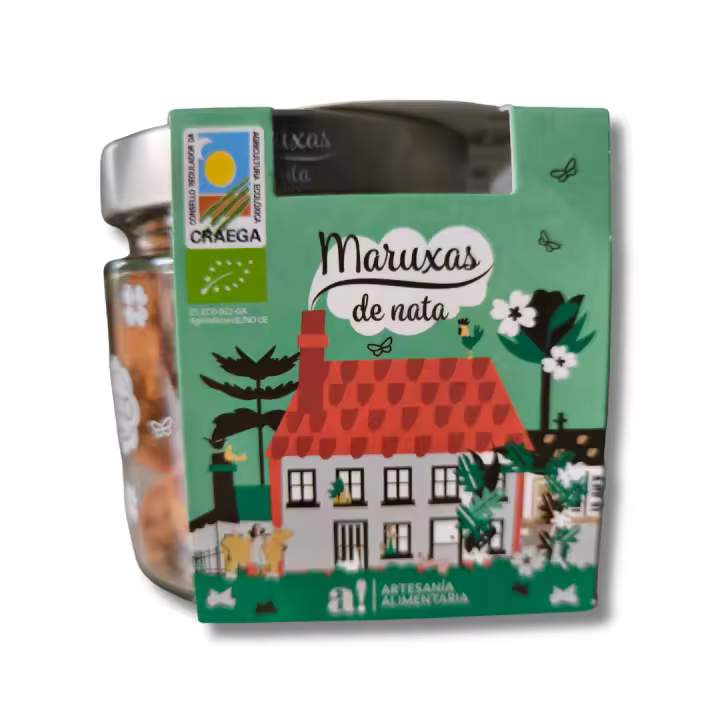 Galletas Maruxas de Nata - Tarro Cristal 150 Gr - Producción Ecológica - Ingredientes 100% Ecológicos - Lagareta Gourmet - 1