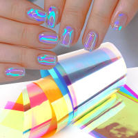 8pcs Película De Uñas Aurora Holográfica Con Diamantes Ice Cube Papel Transferencia Cellofán Decoración Para Manicura Cubierta Total - details 0