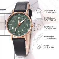 Reloj De Cuarzo Para Parejas Estilo Minimalista Con Dial De Numeros Arabes Doble Capa Moda Casual Regalo Perfecto Para Ella Material De Correa De Cuero Resistencia Al Agua Nula - details 9