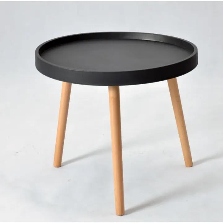 Mesa PETRA ( M ), baja, madera, polipropileno color a elegir (blanco o negro) - 1