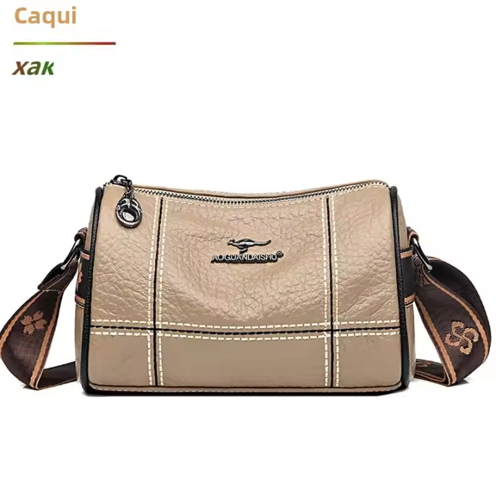 Bolso Bandolera De Cuero Genuino De Color Sólido De Alta Calidad Para Mujer 2023 Bolso De Mano De Mujer Estilo Tote Fashion - 1