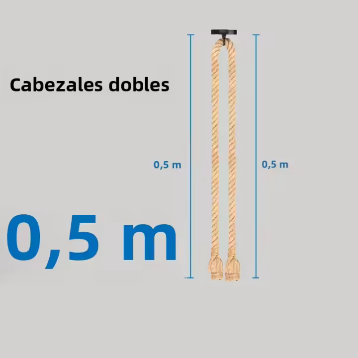 Lámpara Colgante Vintage De Hemp Rope 1/2/4m Long Para Loft Retro Industrial Doble Cabeza Edison Lámpara Colgante Para Decoración De Habitaciones Y Salones - 1