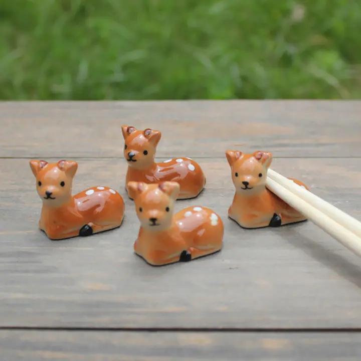 Porta Palillos De Cerámica Con Diseño De Ciervo Sika Adorable Para Uso Diario Y Decoración De La Mesa Regalo Práctico Y Estético - 1