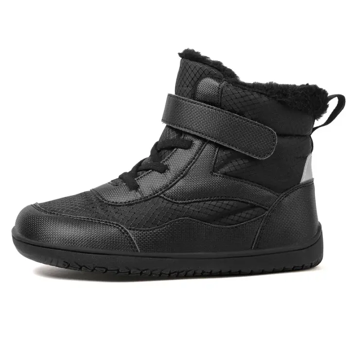Botas De Invierno Para Niños Y Niñas Con Lining De Peluche Impermeables Y De Talla Ancha Para Actividades Al Aire Libre Resistentes Al Frío Con Cierre De Correas Y Punta Redonda - 1