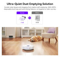 Aspiradora y trapeador robot Narwal Freo X Plus con vaciado de polvo incorporado, potente succión de 7800Pa, cepillo flotante sin enredos, control por Alexa/Google Assistant/APP, ideal para pelo de mascotas y suelos duros de madera - details 9