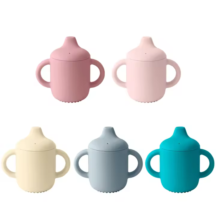 Taza De Silicone Para Bebés Y Niños Pequeños 180ml Aprendizaje De Beber Con Asa Portátil Para Niños Y Niñas De 0 a 6 Años - 1
