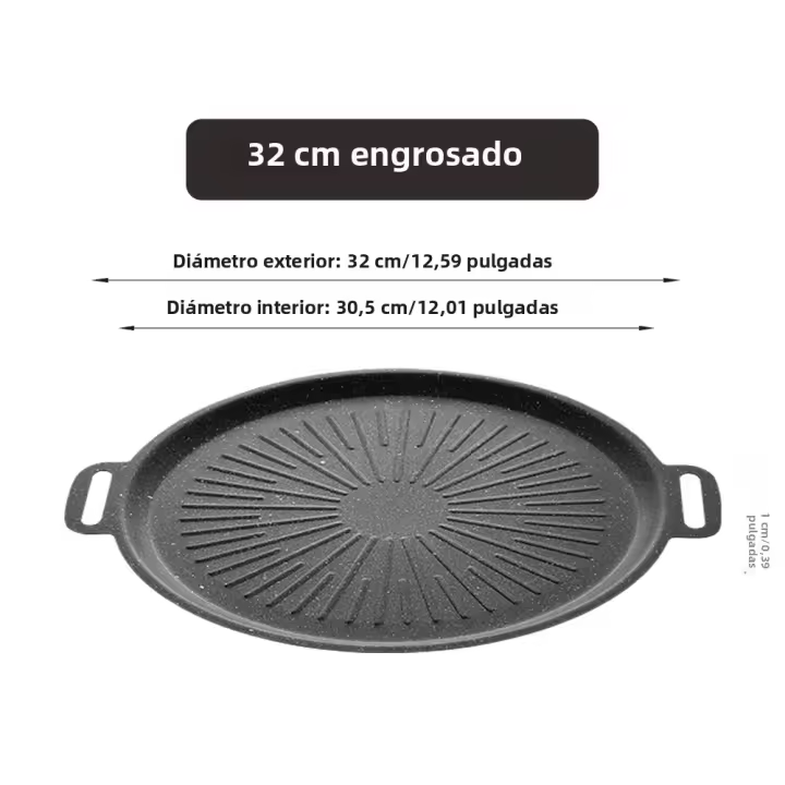 Sartén De Asado Al Aire Libre 34CM Antiadherente Placa De Grill Para Barbacoa Coreana Asado Y Fritura Cocina Y Camping - 1