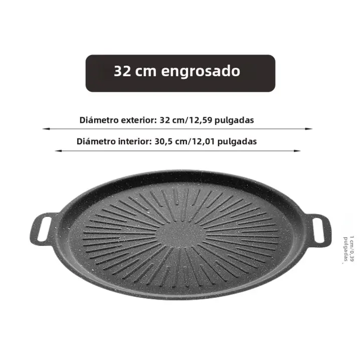 Sartén De Asado Al Aire Libre 34CM Antiadherente Placa De Grill Para Barbacoa Coreana Asado Y Fritura Cocina Y Camping - 1
