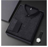 Camisa Polo Larga Con Estampado Hueco Para Hombre Estilo Coreano Moda Negocios T-Shirt De Golf Top De Poliéster Talla M-4XL - details 11
