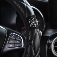 Funda De Volante De Coche Brillante En Forma De Corona De Diamante De 1 Pie De Cuero Sintético Adecuada Para 14.5-15 Pulgadas Sin Anillo Interno - details 10