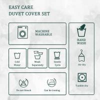 Botanical Print Duvet Cover Set - 105/135/150cm 3pc Nordic Plant Design | Nature-Inspired Bedding | Fresh & Airy Home Decor - details 2