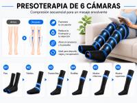 ECODE® Presoterapia para Piernas con 6 Modos, Calor, Vibración y Masaje - Botas Completas de Compresion para Alivio de Cansancio, Drenaje Linfatico, Relajación y Mejora de la Circulación en Casa - details 2