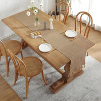 Corredor De Mesa De Lino Y Algodón Tejido Vintage Para Bodas Y Fiestas Navideñas Decoración De Hogar Textil Para El Día a Día Estilo Retro - details 7
