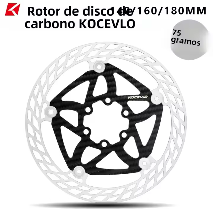 KOCEVLO Disco De Freno De Bicicleta De Carbono Ultraligero 75g 140/160/180MM 6 Bolts MTB Carretera Piezas De Freno De Disco - 1