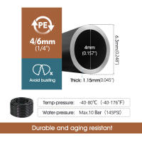 Tubo De Riego PE Negro Para Jardín 1/4" 3/8" Diametro Exterior 6mm-12mm Tubo De Agua Para Sistema De Rociador Y Juntas - details 8