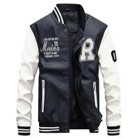 Chaqueta De Béisbol Para Hombres Corte Slim Fit Collar Erguido Cuero PU Nueva Jaqueta De Cremallera Moto Bomber Jacke Male - details 4