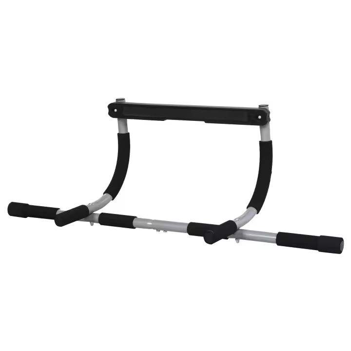 HOMCOM Barra de Dominadas en Techo Barra para hacer Dominadas Barra de Tracción para Ejercicio Entrenamiento en Casa Hogar Carga 110 kg 92x40x17 cm Negro - 1