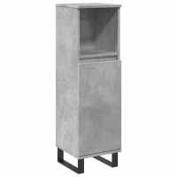 vidaXL Armario de baño madera contrachapada gris hormigón 30x30x100 cm - details 1
