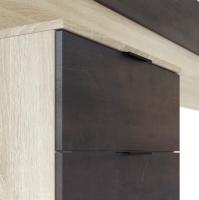 Meimon ALAYA Cabezal para cama de 150cm con 2 mesitas de noche, cada una con 2 cajones, estructura en Roble Canadian, guías metálicas, tiradores de aluminio lacados en negro y herrajes metálicos para fijación a pared - details 1