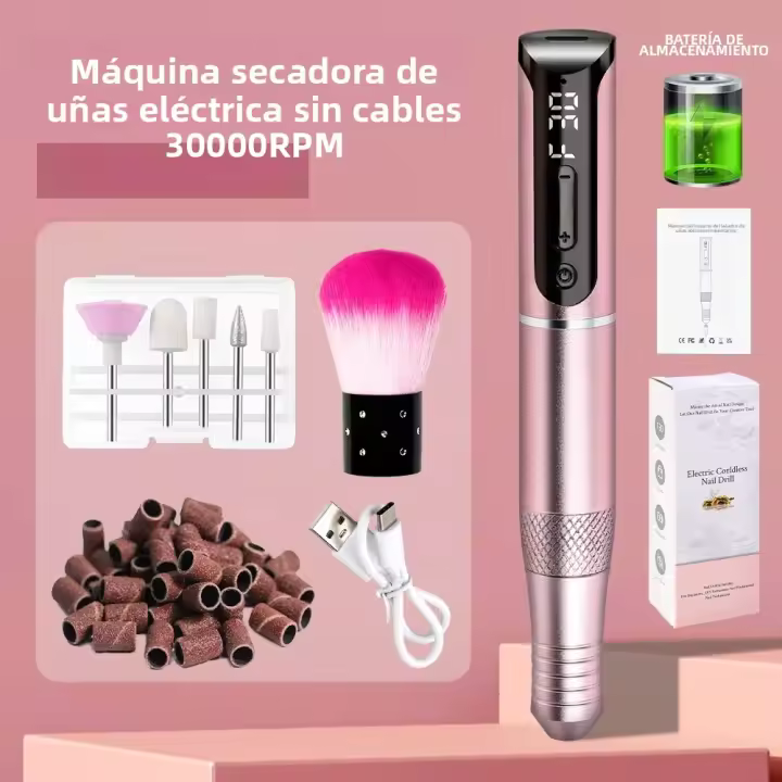 Taladro De Uñas Recargable 35000RPM Con Pantalla Para Manicura Herramientas Para Esmalte De Gel Adecuado Para Manicura - 1