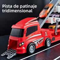 Camión De Construcción Con Contenedor Ejector Y 6 Coches De Aleación Juguete Para Niños Con Accionamiento De Retroceso Regalo De Navidad Y Acción De Gracias - details 1