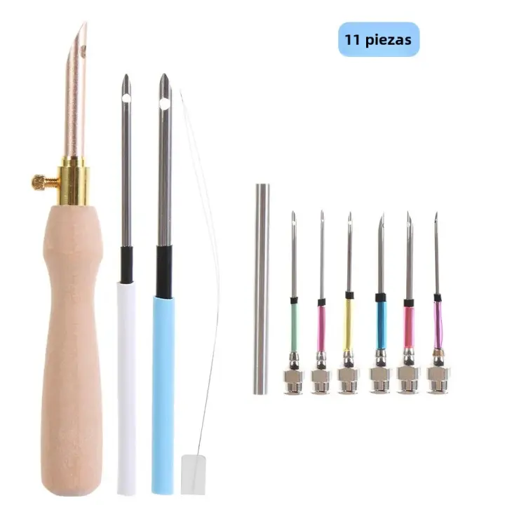 LMDZ Kit De Punción Para Bordado Con 11 Piezas Herramientas De Costura Y Tejer DIY Herramientas De Bordado De Yarn De Madera Y Punzón De Bordado - 1