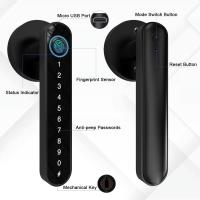 Cerradura de Huella Dactilar para Puerta - Inteligente Biometrica con Combinacion de Teclado, Bluetooth APP y Llave para Dormitorio Casa Hotel Oficina Apartamento (Negro) - details 1