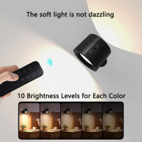 Lámpara De Pared LED Recargable USB Luz Nocturna Portátil Sin Cable Control Táctil Rotación De 360 Grados Para Lectura En La Cama Dormitorio - details 9