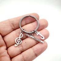 Llavero De Cifra Musical G Clef Con Letras a E J M Colgante De Flauta Llavero De Moda Para Regalo De Cumpleaños - details 7