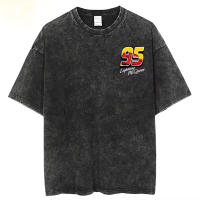 Camiseta Vintage De Algodón Para Hombres Y Mujeres Con Estampado De Lightning McQueen De Cars 95 Estilo Hip Hop Harajuku Streetwear Camiseta De Verano Casual - details 2
