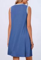 Vestido Mini Casual Sin Mangas Para Mujer Verano 2025 Estilo Suelto Cuello Redondo Decoración Sencilla Fibra Sintética - details 9