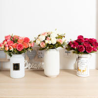 Bouquet De Rosas Artificiales De Seda Para Decoración De Hogar Y Fiestas Falsas Flores Para Vaso Exterior Decoración De Otoño Para Boda Y Holiday - details 4