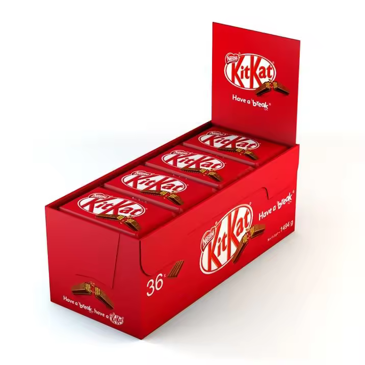 Kitkat Nestlé  Kit Kat Chocolate con Leche - Barritas de Chocolate con Leche - Caja de 36 unidades - 1