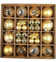 Pack 42 unds Bolas de Navidad, Exquisitas Bolas Navidad 6CM & 3CM Pintadas, Bolas Arbol de Navidad Brillantes, Juego de Bolas de Navidad Grandes Mini de dos Colores para Mezclar y Combinar (Verde, Dorado) - details 8