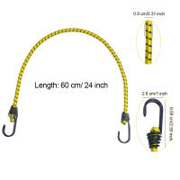 8Pcs Cordones Elásticos De Bungee De 60cm Para Camping Con Anillas Doble-J Cuerda Elástica De Latex Para Bicicleta Y Equipaje - details 2