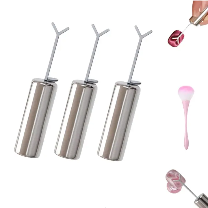 Imán de corazón para esmalte de gel de ojos de gato, kit de manicura con esmalte de gel magnético de ojos de gato, con metal en forma de Y (5 unidades) - 1