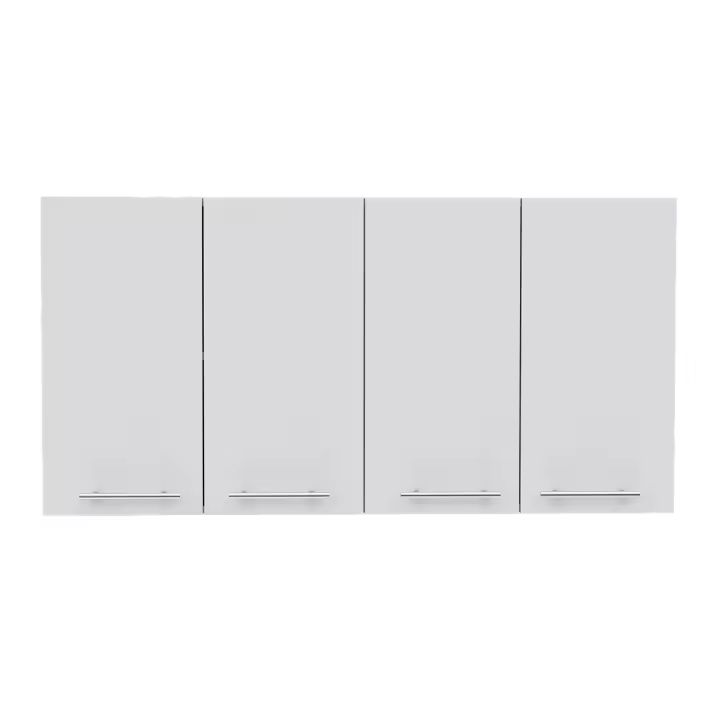 TUHOME Mueble de Pared para Cocina Blanco 120 con Estante para Platos - Amplio Espacio de Almacenamiento - 1