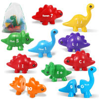 Juego Educativo De Aprendizaje Montessori Para Niños Dinosaurios Y Letras 13PCS Juguete De Dos Caras Para Preescolar - details 0