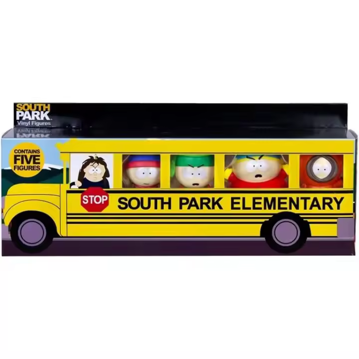 South Park Pack 5 Figuras Vinilo 6,5 cm Caja Autobús Escolar - 1