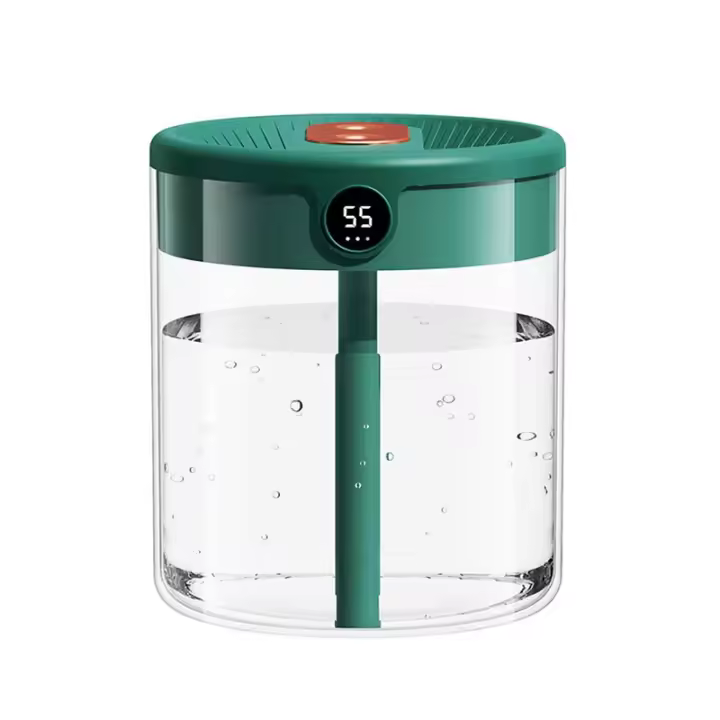 Humidificador De Monitoreo De Humedad USB, Humidificador De Pantalla Digital Silencioso De Gran Capacidad De Doble Pulverización, Blanco - 1
