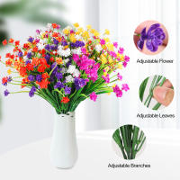 4pcs Flores Artificiales Resistente Al UV Plantas Verdes Para Decoración De Jardín Cocina Bodas Hogar Y Sala De Estar Falsas Flores - details 1